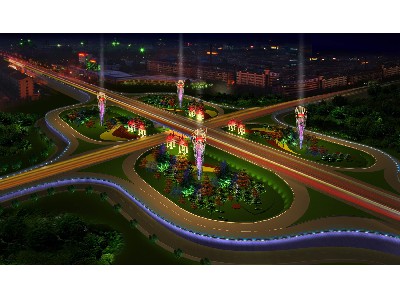 北京市豐臺區(qū)三環(huán)路沿線公園夜景照明